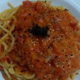 トマトソースでクリームパスタ