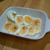 ゆで卵のチーズパン粉焼き