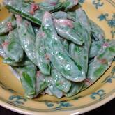 スナップエンドウの梅マヨしょうゆ和え