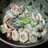 あと一品に！キュウリとちくわのワサビマヨ和え