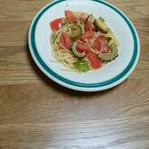 ゴーヤとトマトのアンチョビパスタ
