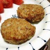 シンプルハンバーグ野菜炒め添え