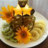 水玉模様のロールケーキタワー