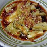 蒸しナスのミョウガソース