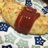 卵の混ぜ混ぜオムライス
