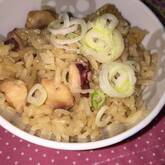 ショウガがきいてる！やわらかタコめし