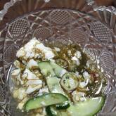 オクラとトマトのもずく和え