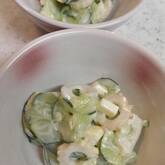 あと一品に！キュウリとちくわのワサビマヨ和え