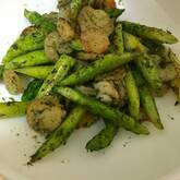 アスパラ青のり炒め