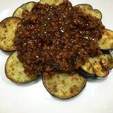 焼きナスの肉みそがけ