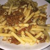 ミートソースと粒マスタードのペンネ