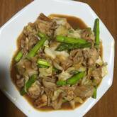 豚アスパラソース炒め