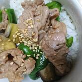 野菜たっぷり豚肉のみそ炒め丼