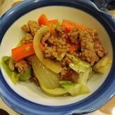 ナスと豚ひき肉のカレー炒め