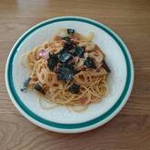 レンコンとベーコンのパスタ