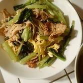 豚肉と小松菜の塩炒め