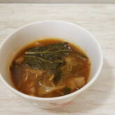 豆腐とエノキのピリ辛スープ