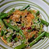 インゲンとジャコの麺つゆ和え