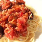 ナスのトマトソースパスタ