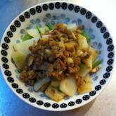 カブの肉みそがけ