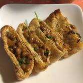 油揚げの納豆はさみ焼き