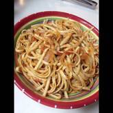 キノコのトマトソースパスタ