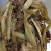 ゴボウと牛肉の甘辛炒め