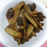 ヘルシー食材で！コンニャクとゴボウの甘辛炒め