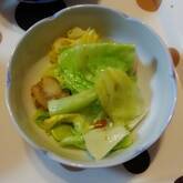 キャベツとホタテのレンジ蒸し