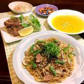 バター香る！3種のキノコの和風スパゲティー