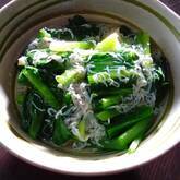 小松菜と豆腐のシラスあんかけ