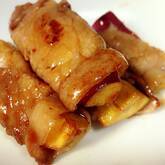 サツマイモの豚肉巻き