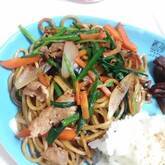 オイスターソースのニラ焼きそば