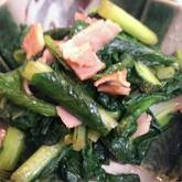小松菜とベーコンのエスニック炒め