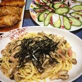 キノコの和風おろしパスタ