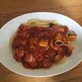 ナスのトマトソースパスタ