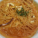 トマトソースでクリームパスタ