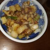 鶏肉と白ネギのおかかまみれ