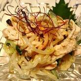 モヤシとむね肉のゴマ和え