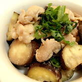 鶏とナスのニンニクじょうゆ炒め