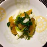 干し柿とカブの和え物