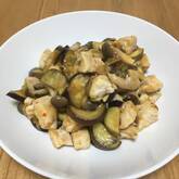 鶏とナスのピリ辛炒め