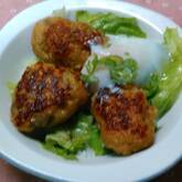 レンコン入りつくね丼