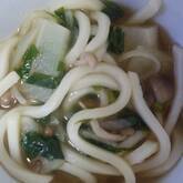 ワカメとキノコの煮込みうどん