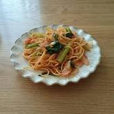 ホウレン草とベーコンのケチャップスパゲティー