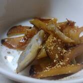 ひき肉入りレンコンとサツマイモのきんぴら