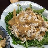 ささ身と水菜のゴマ和え