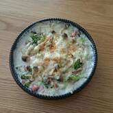 お餅のキノコグラタン風