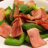 超簡単副菜！ピーマンとハムの塩炒め