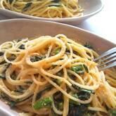 春菊のクリームパスタ